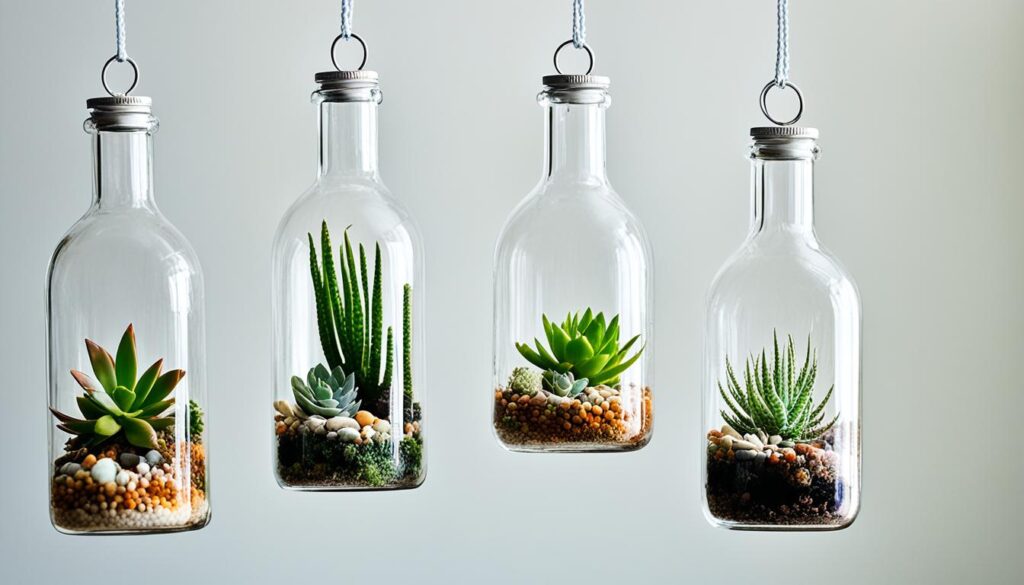 hanging bottle gardens